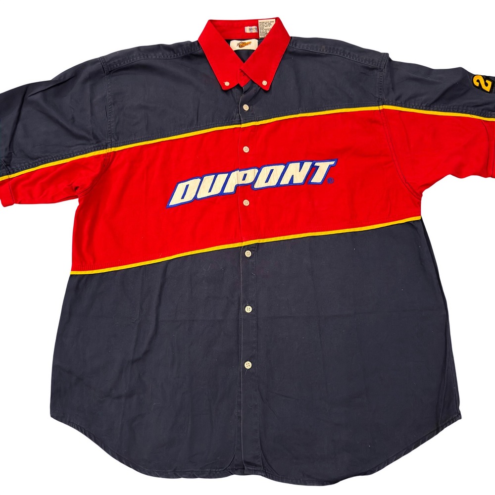 Vintage Winners Circle Jeff Gordon DuPont NASCAR Racing Shirt Navy Red XXL